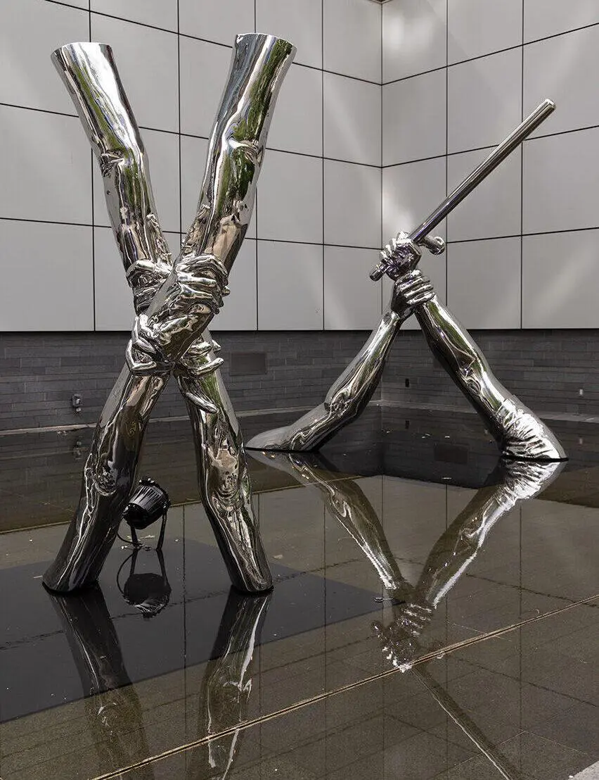 Hank Willis Thomas, Nexus, 2022, and Strike, 2021, at Offsite