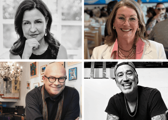 Four squares of headshots, from left to right, top to bottom: Inna O'Brian, Jane Irwin, Bruce Munro Wright and Shawn Hunt