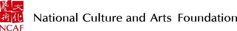A logo with Chinese characters in red boxes with the letters "NCAF" below in red. To the right, the text "National Culture and Arts Foundation" appears