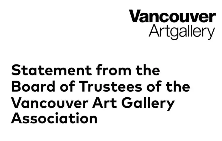 Statement from the Board of Trustees of the Vancouver Art Gallery Association