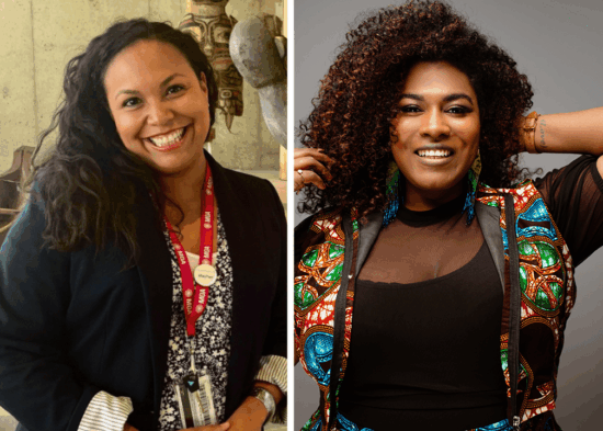 Two headshots side by side of smiling Black Indigenous women