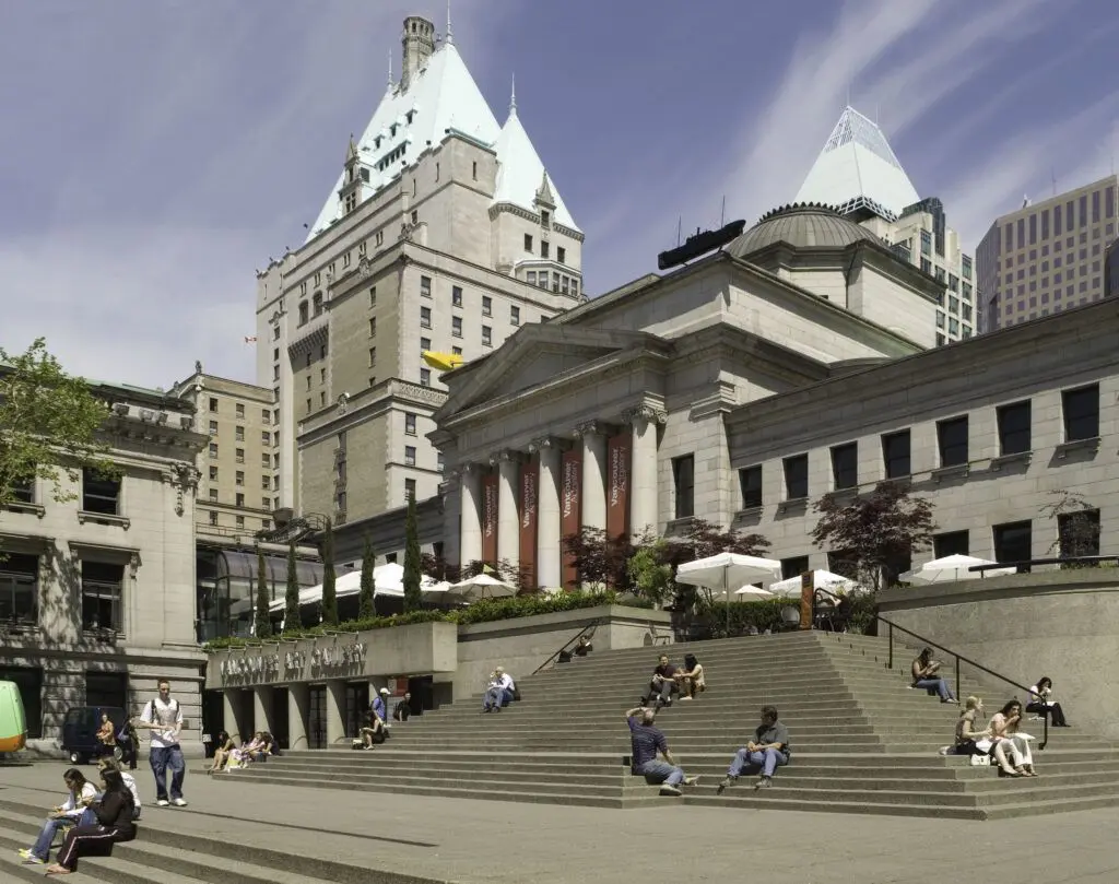 View of the Vancouver Art Gallery from Robson Street